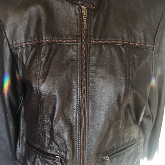 Classic, vintage, chocolate brown, The leather ranch leather coat. - Picture 6 of 8